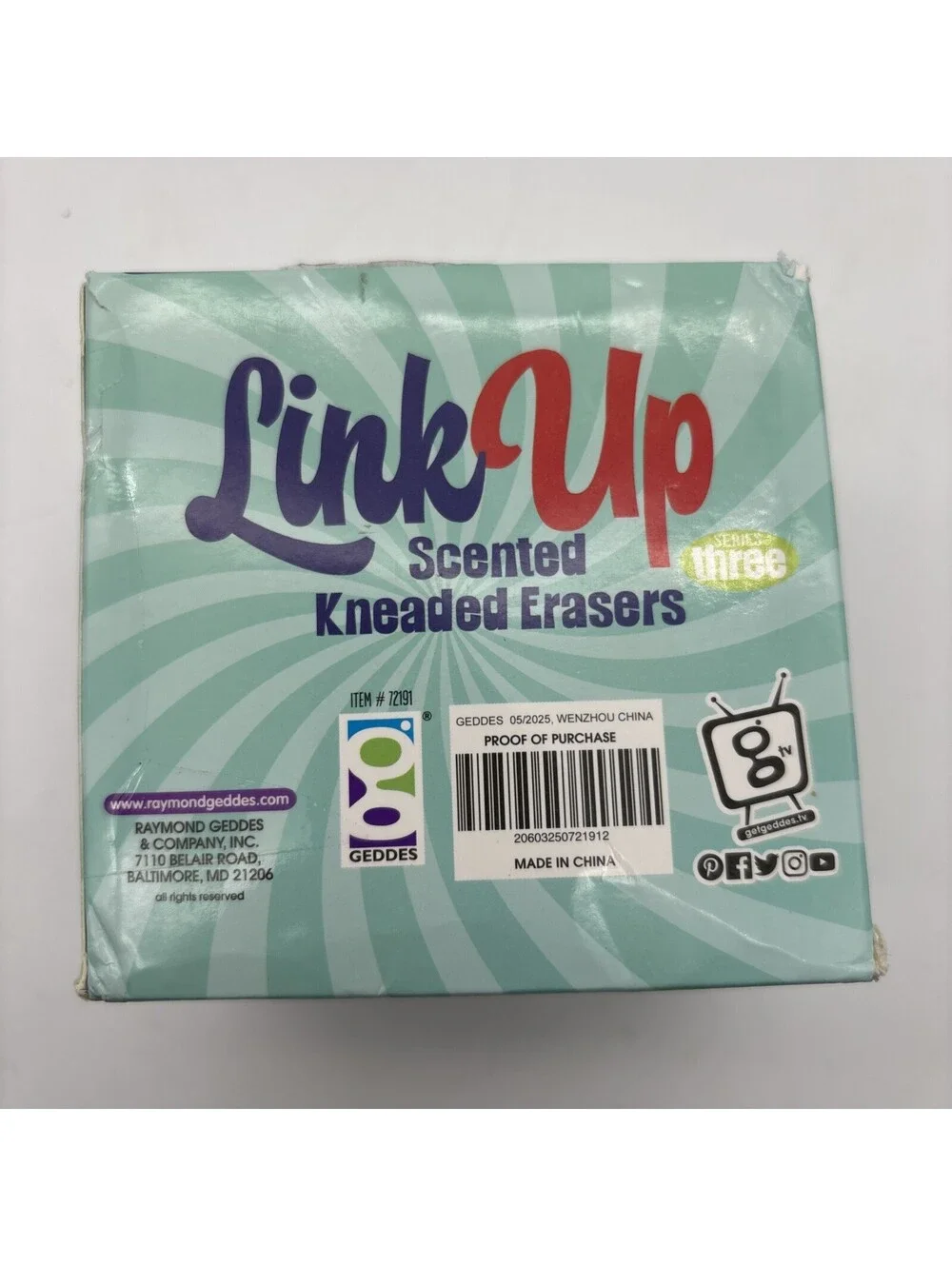 Raymond Link Up Scented Kneaded Erasers (Series Three - 36 Pieces) Box Torn, NEW
